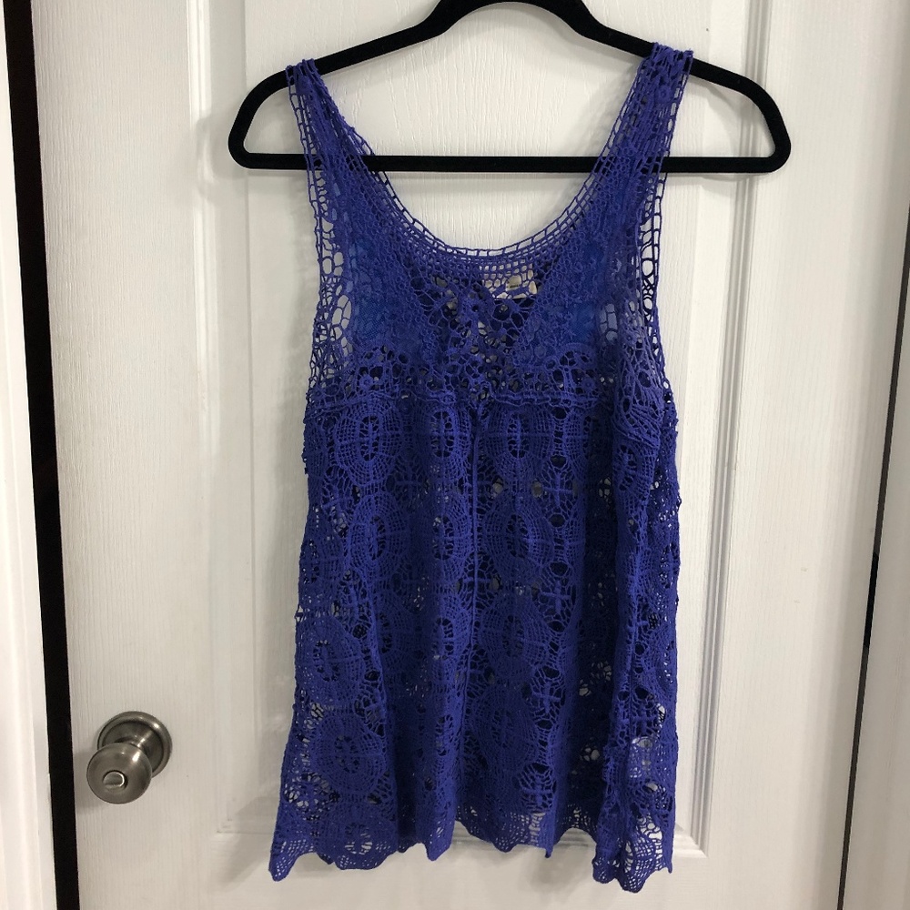 S Pins and Needles Purple Lace Tank